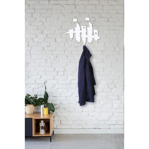 Wieszak ścienny Koty biały - Intesi